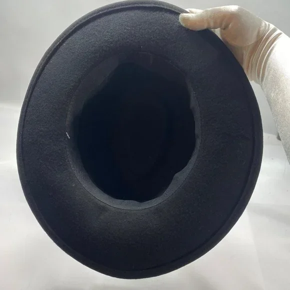 Black Wool Rustic Rancher with Leather Band - Picture 7 of 8